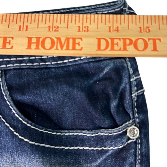 Vanity Premium Collection Dark Wash Embellished Skinny Jeans Size 27 W / 32 L - Picture 6 of 8